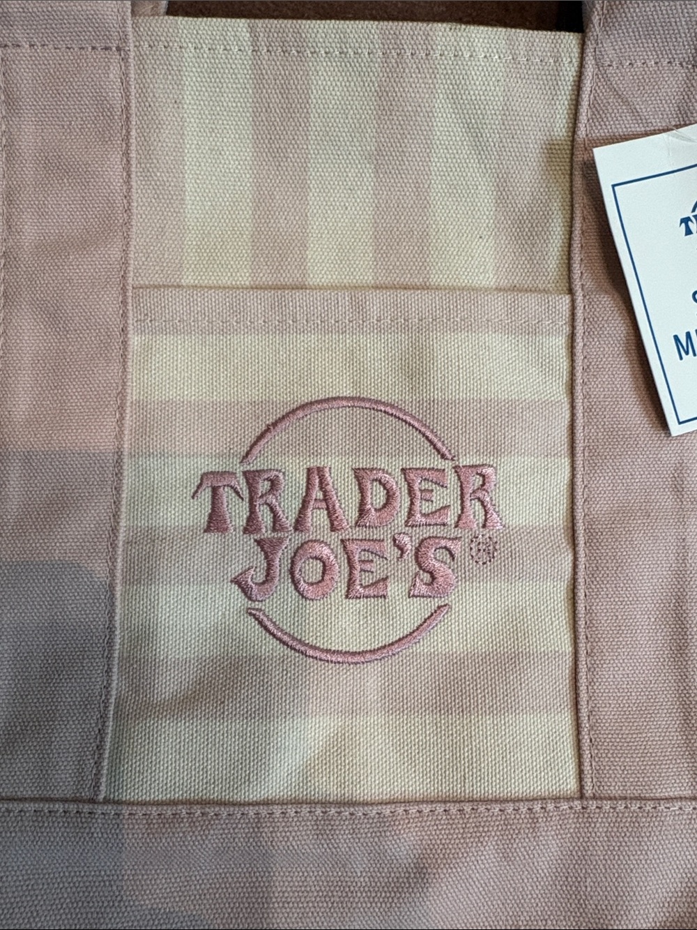 Trader Joe’s Striped Mini Tote Bag - Pink and Mint - Picture 5 of 5